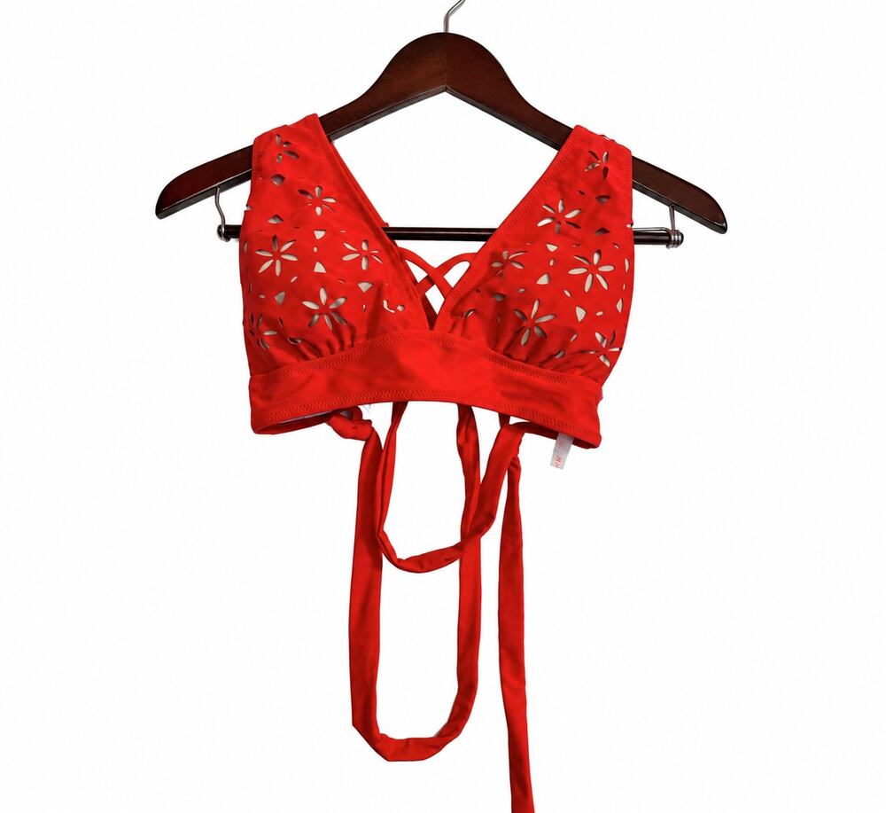 RIHOAS Red Floral Cutout Bikini Set Womens Medium